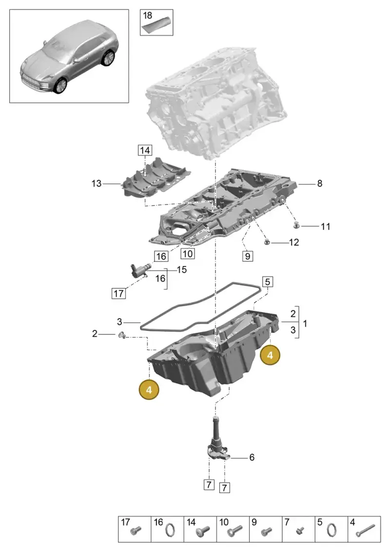 N10839701 — Porsche Macan R4 TFSI (2018-) diagram p52000105, position 4