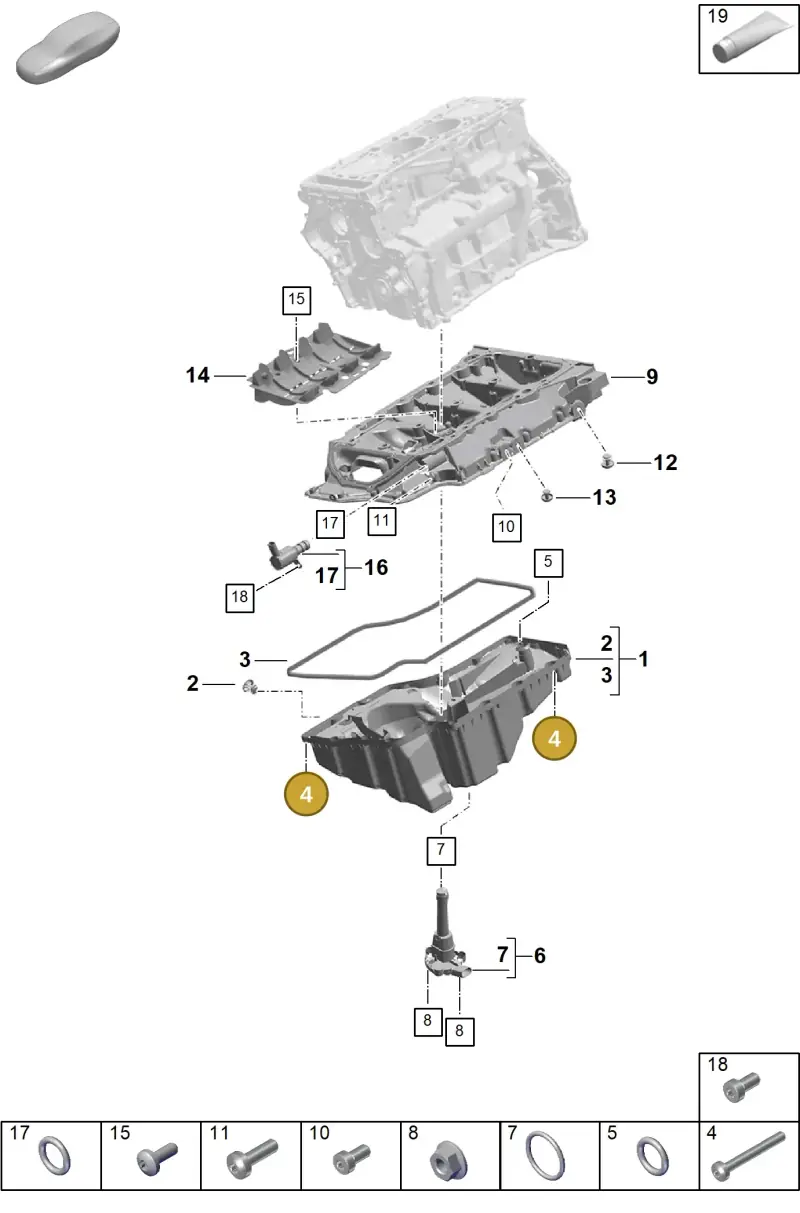 N10839701 — Porsche Cayenne Hybrid Coupe (2023-) diagram p60104100, position 4