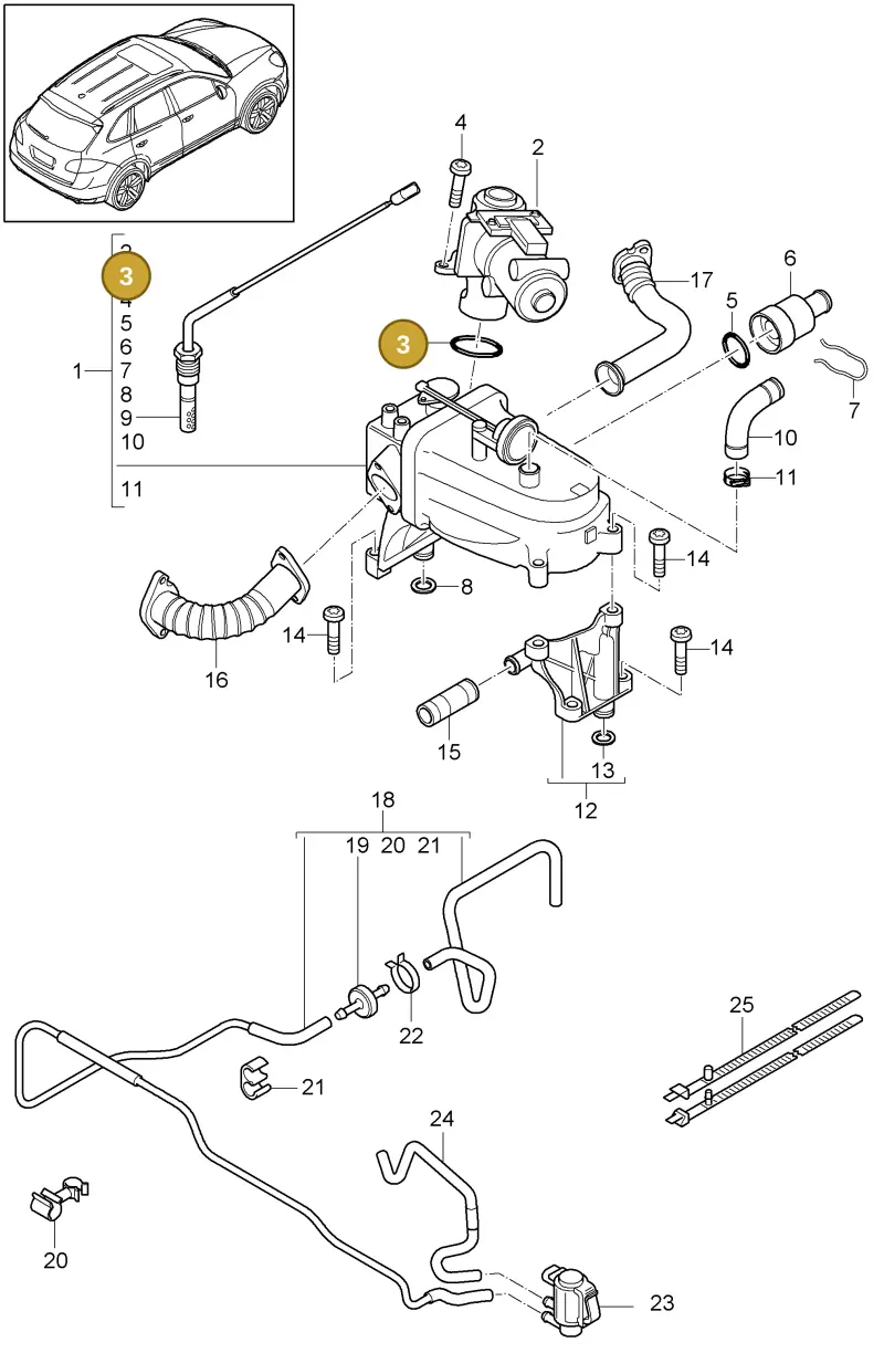 N90062702 — Porsche Cayenne (2010-2018) diagram p37108050, position 3
