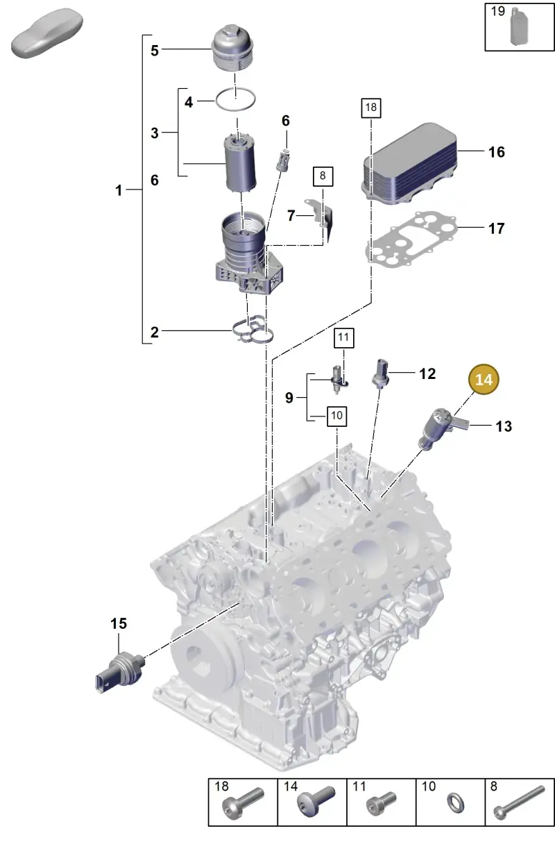 N90071102 — Porsche Cayenne Hybrid Coupe (2023-) diagram p60104230, position 14