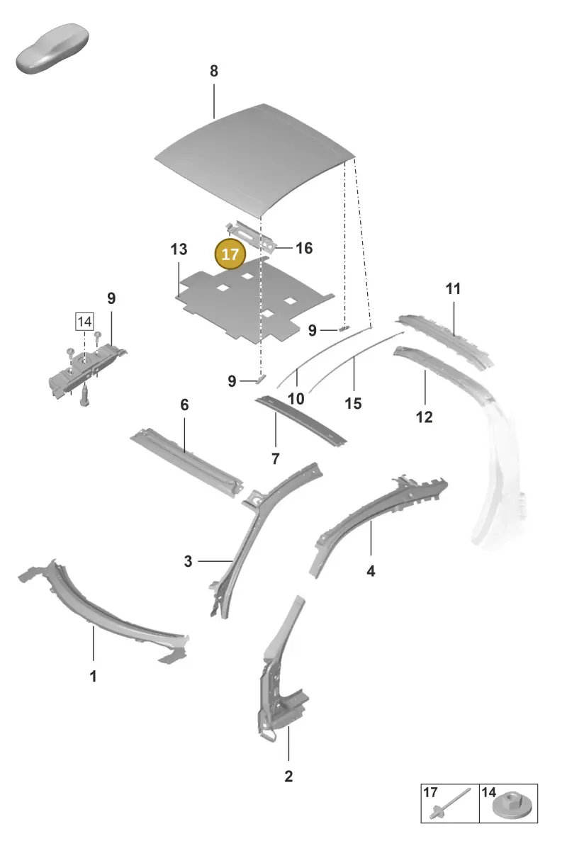 N90097802 — Porsche 992 Carrera 4 GTS (2018-2024) diagram p53801450, position 17