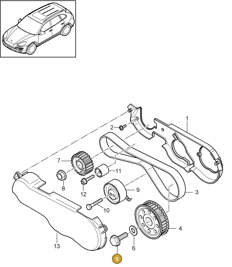 N90256202 — Porsche Cayenne (2010-2018) diagram p37103090, position 5