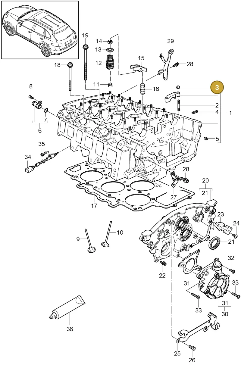 N90279006 — Porsche Cayenne (2010-2018) diagram p37103005, position 3