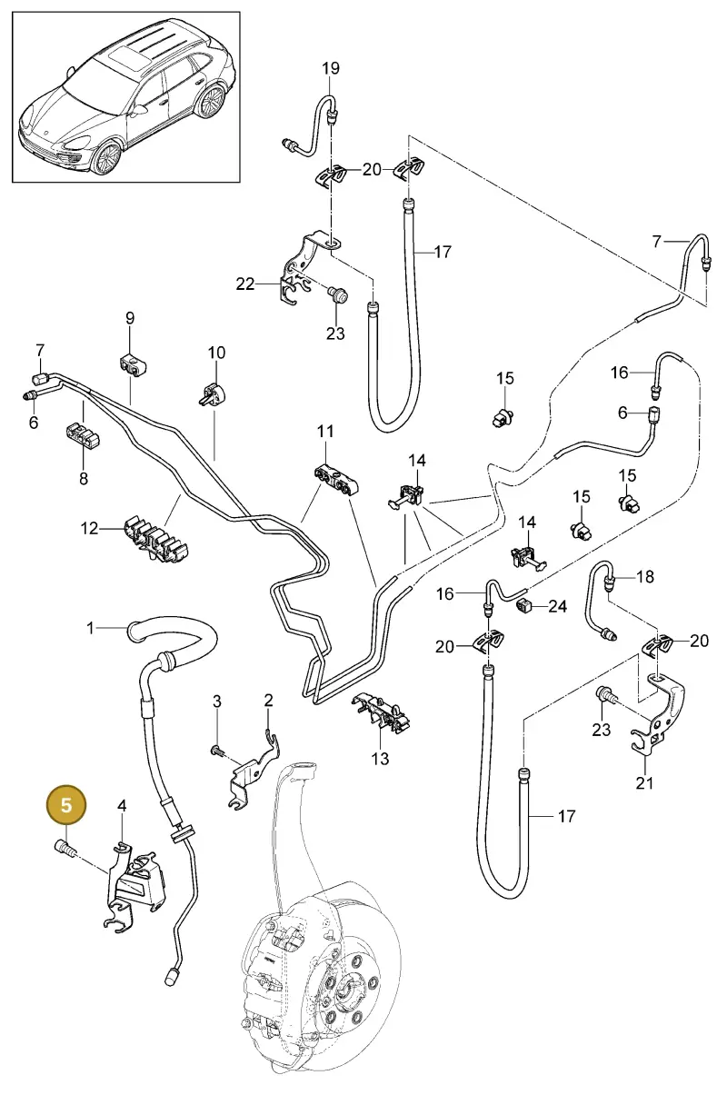 N90308607 — Porsche Cayenne (2010-2018) diagram p37604010, position 5