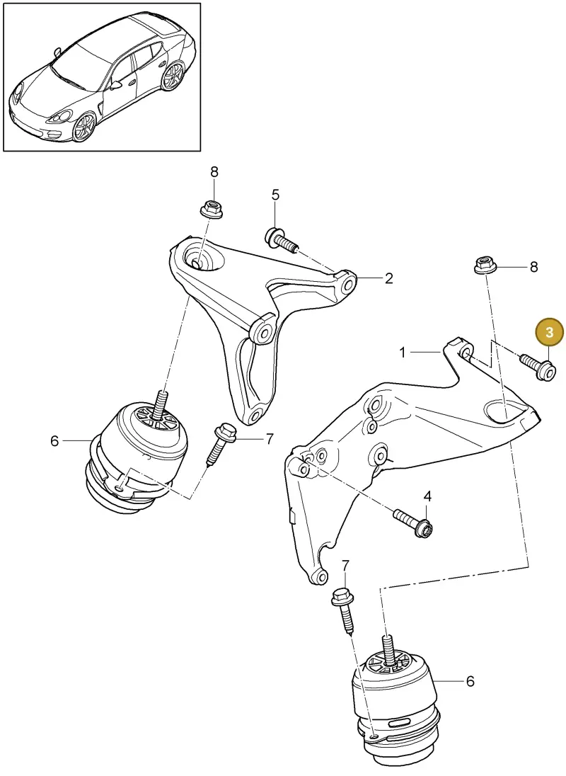 N90320206 — Porsche Panamera (2009-2016) diagram p35109060, position 3