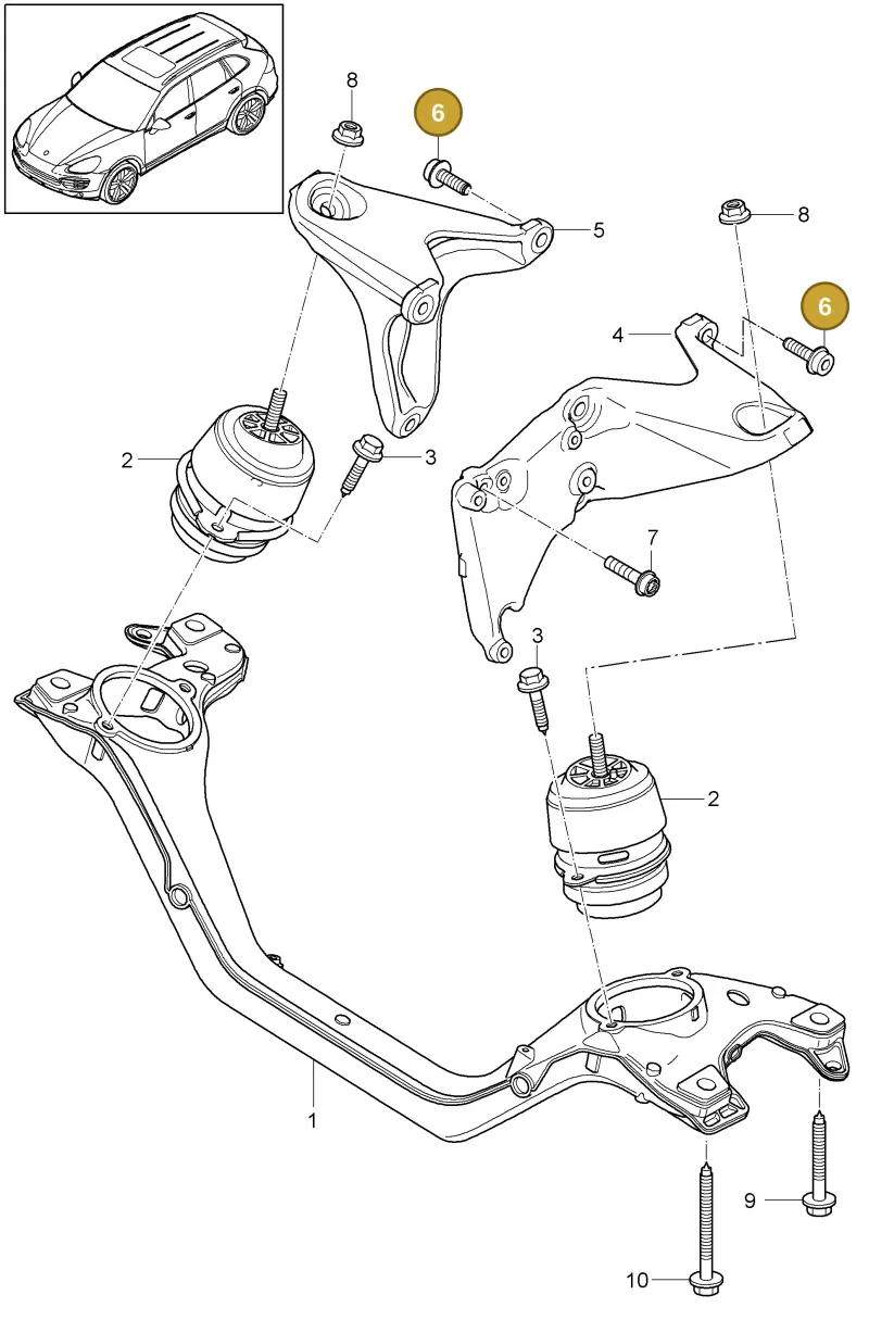 N90320206 — Porsche Cayenne (2010-2018) diagram p37109060, position 6
