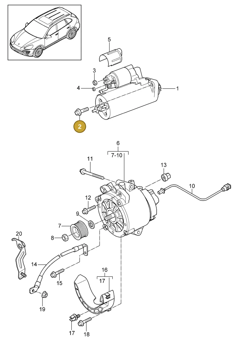 N90331605 — Porsche Cayenne (2010-2018) diagram p37902002, position 2