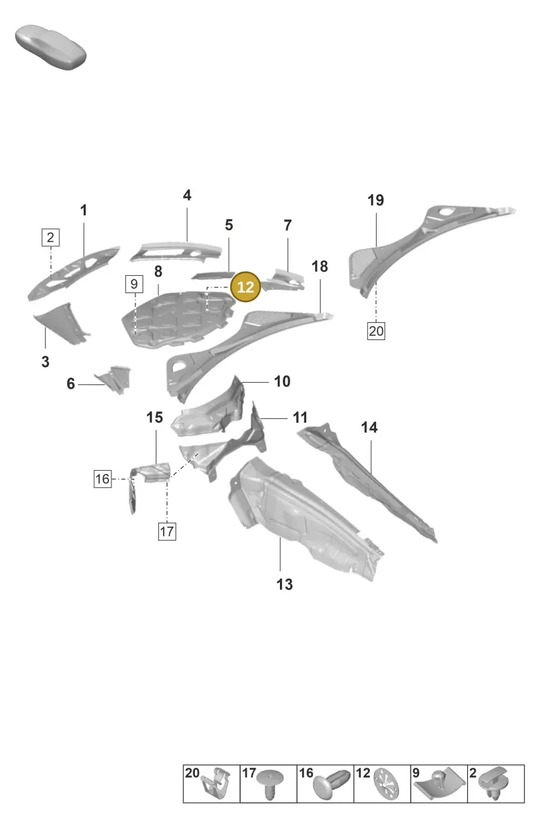 N90335005 — Porsche Panamera 4 Hybrid (2020-2023) diagram p58807000, position 12