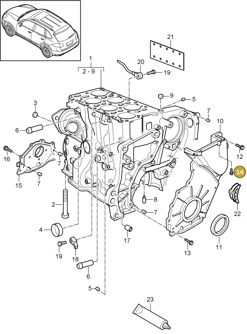 N90355905 — Porsche Cayenne (2010-2018) diagram p37101050, position 14