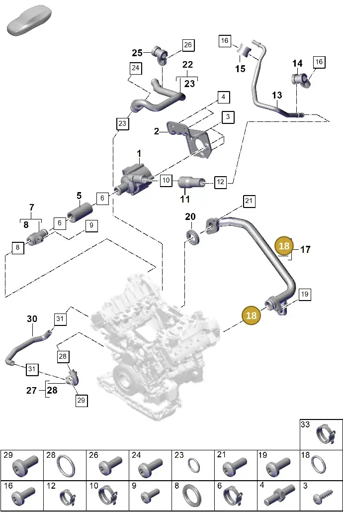 N90365302 — Porsche Cayenne Hybrid Coupe (2023-) diagram p60105055, position 18