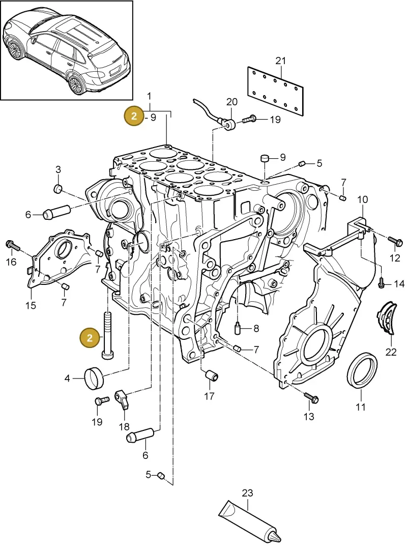 N90365801 — Porsche Cayenne (2010-2018) diagram p37101050, position 2