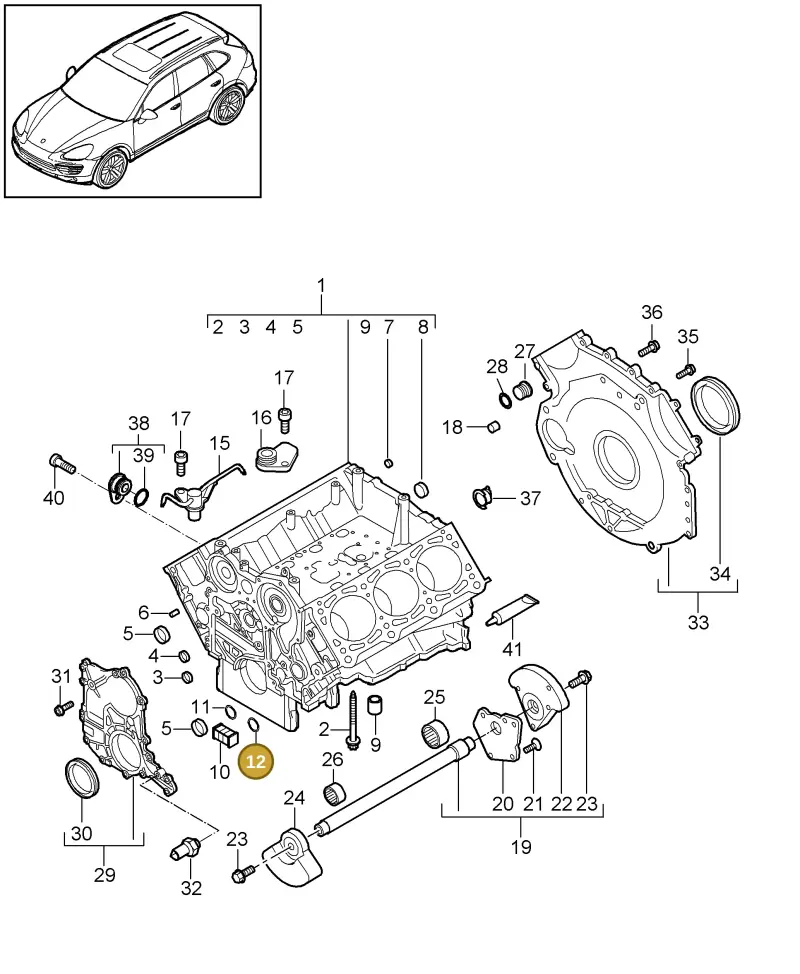 N90405402 — Porsche Cayenne (2010-2018) diagram p37101060, position 12