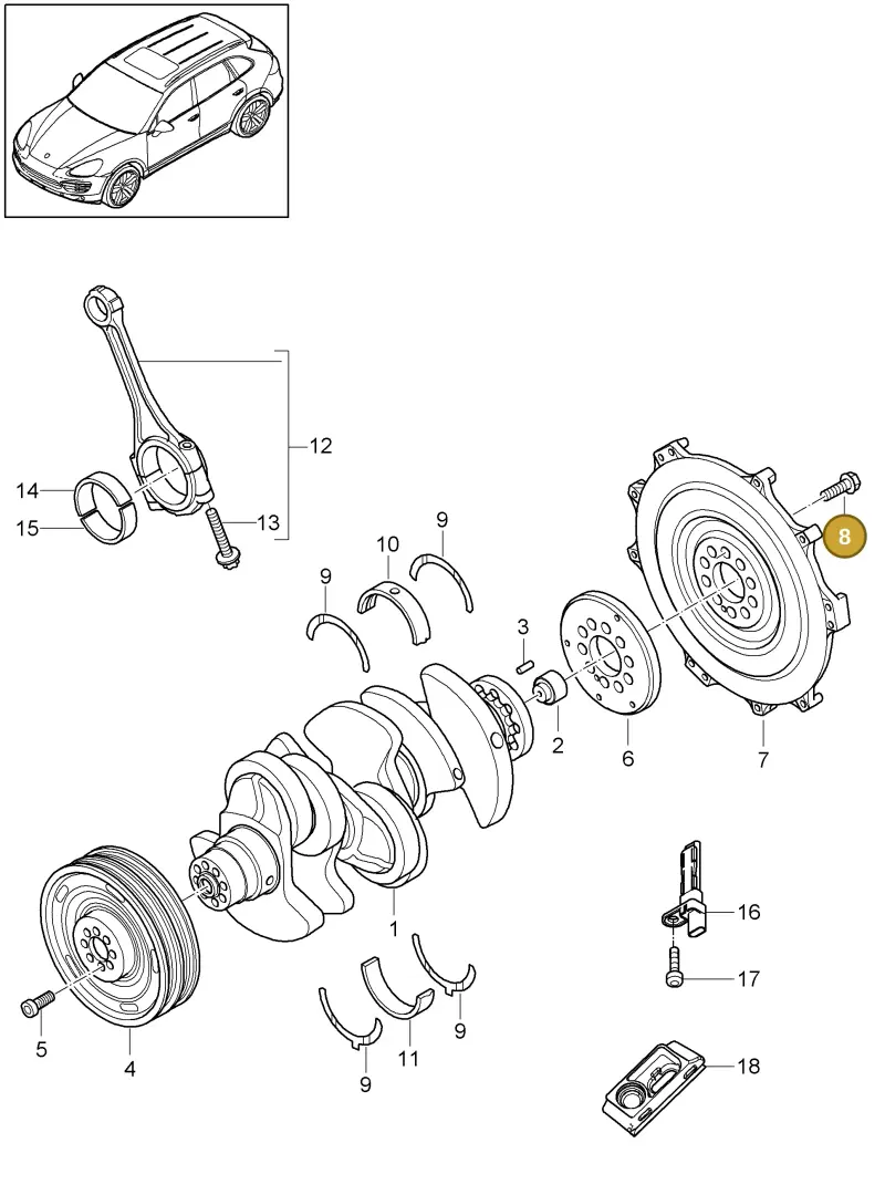 N90405502 — Porsche Cayenne (2010-2018) diagram p37102030, position 8