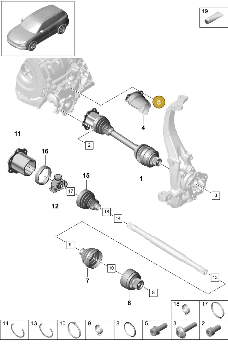 N90415405 — Porsche Cayenne Diesel V6 (2017-2023) diagram p51401030, position 5