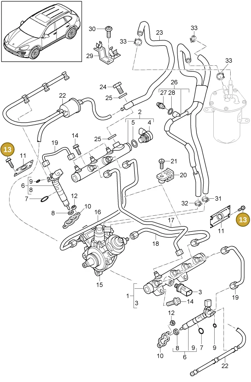 N90427502 — Porsche Cayenne (2010-2018) diagram p37107035, position 13
