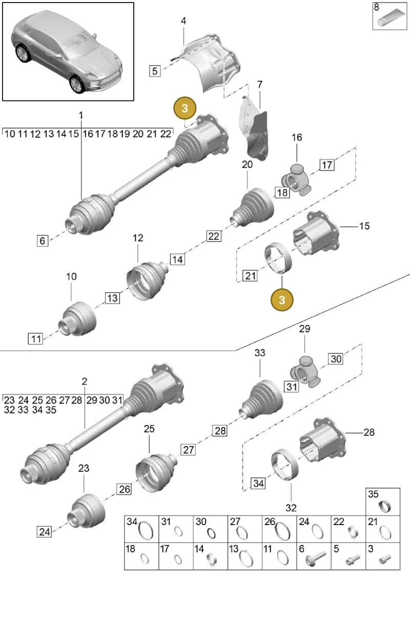 N90441103 — Porsche Macan R4 TFSI (2018-) diagram p52401030, position 3