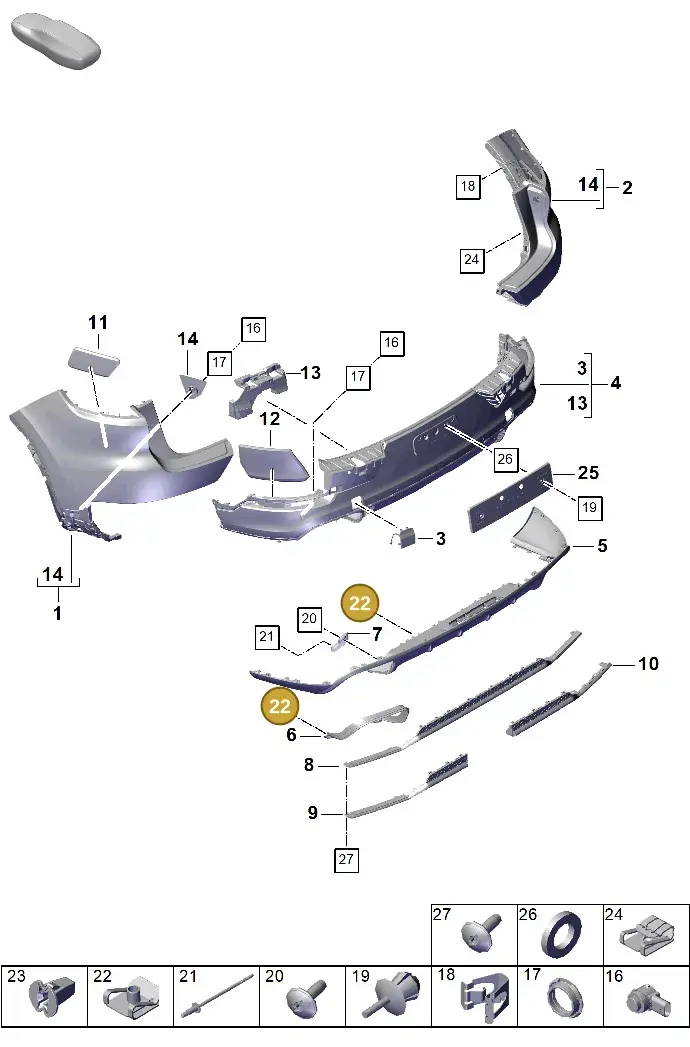 N90455902 — Porsche Cayenne Hybrid Coupe (2023-) diagram p60802500, position 22