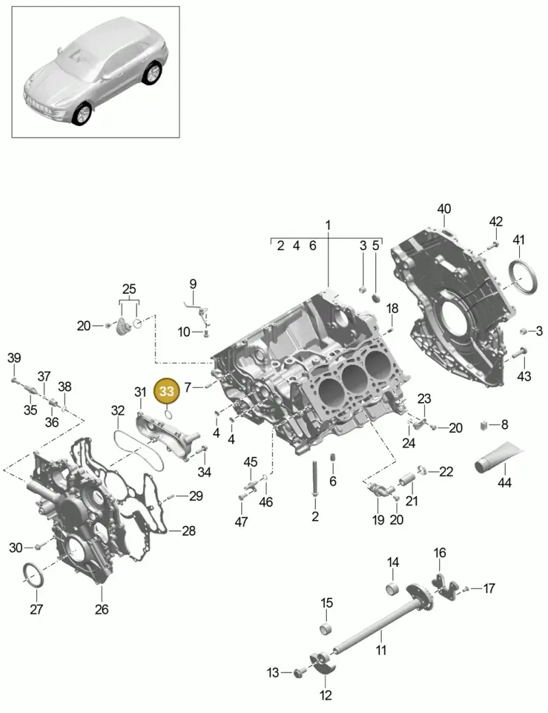 N90465004 — Porsche Macan GTS (2013-2018) diagram p44101040, position 33