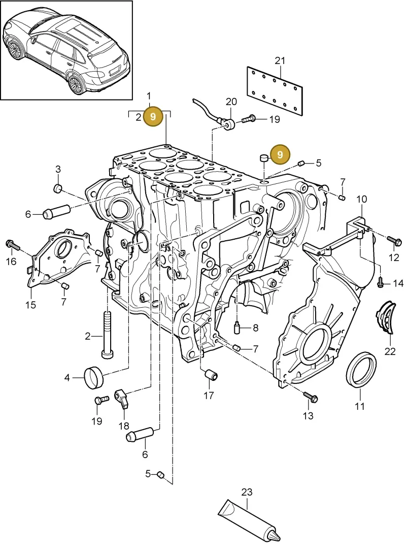 N90502601 — Porsche Cayenne (2010-2018) diagram p37101050, position 9