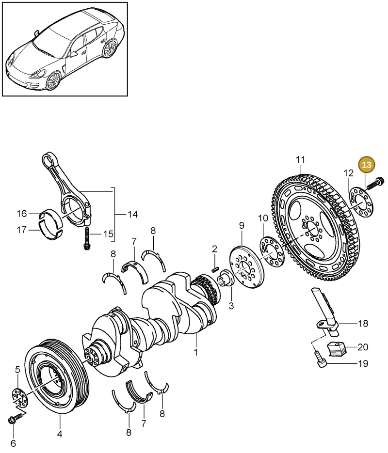N90539801 — Porsche Panamera (2009-2016) diagram p35102020, position 13