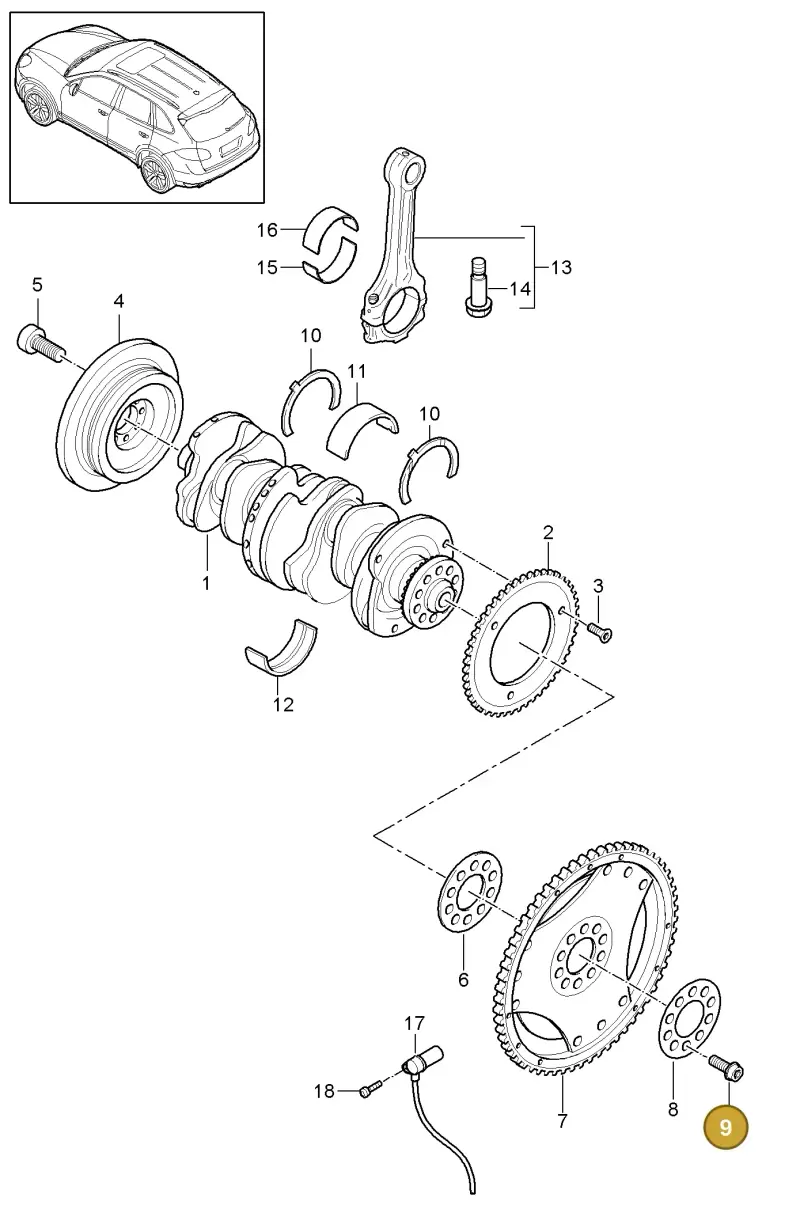 N90539801 — Porsche Cayenne (2010-2018) diagram p37102010, position 9