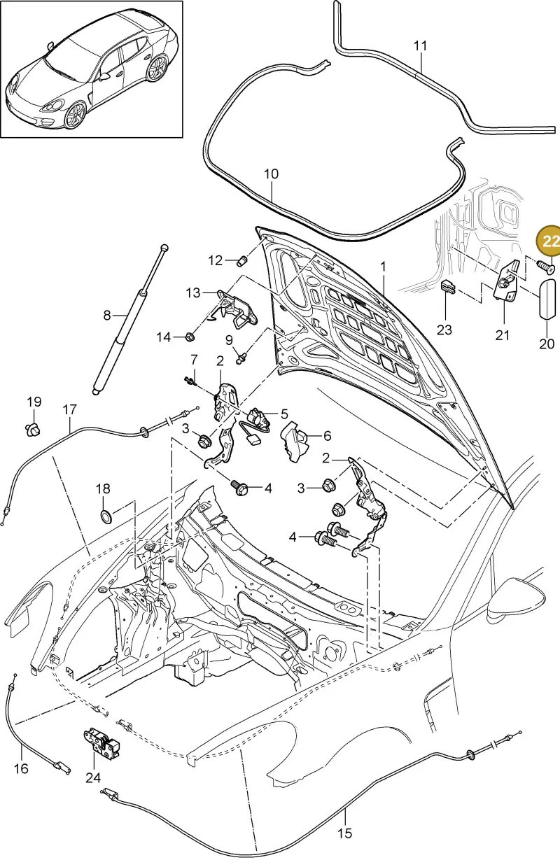 N90548803 — Porsche Panamera (2009-2016) diagram p35803000, position 22
