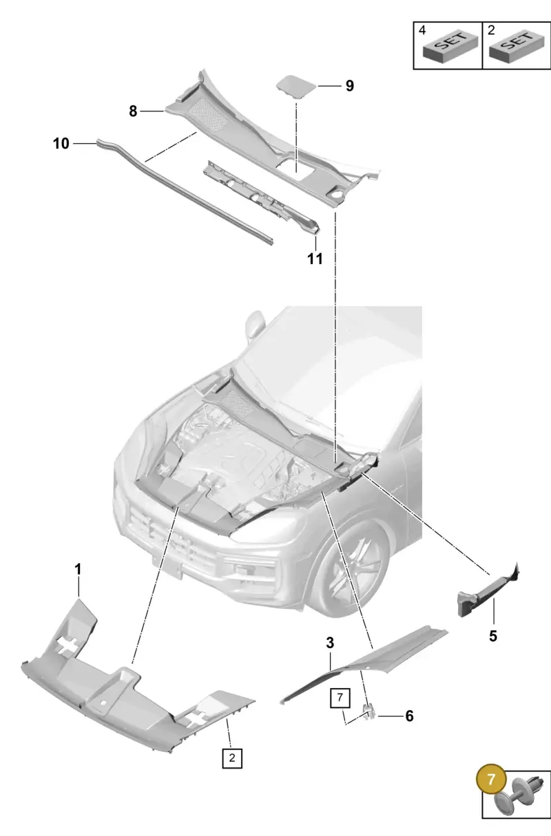 N90558401 — Porsche Cayenne Hybrid Coupe (2023-) diagram p60807070, position 7