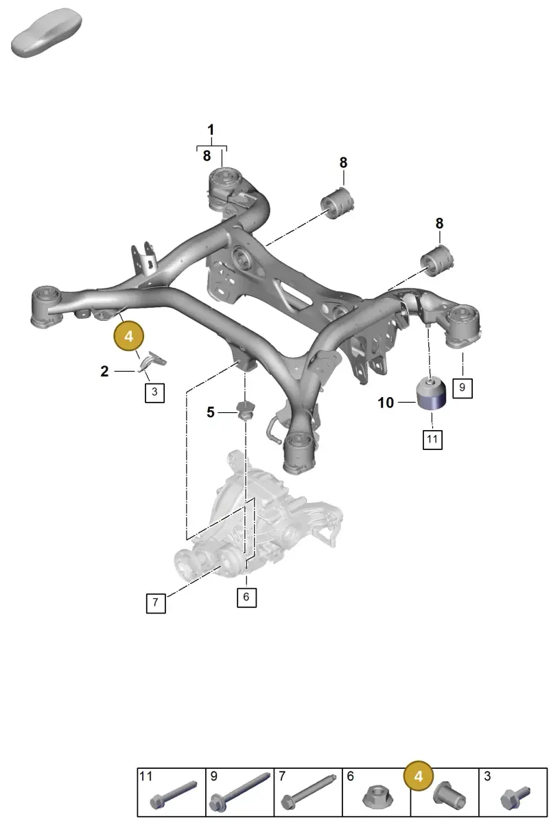 N90631202 — Porsche Cayenne Hybrid Coupe (2023-) diagram p60501000, position 4