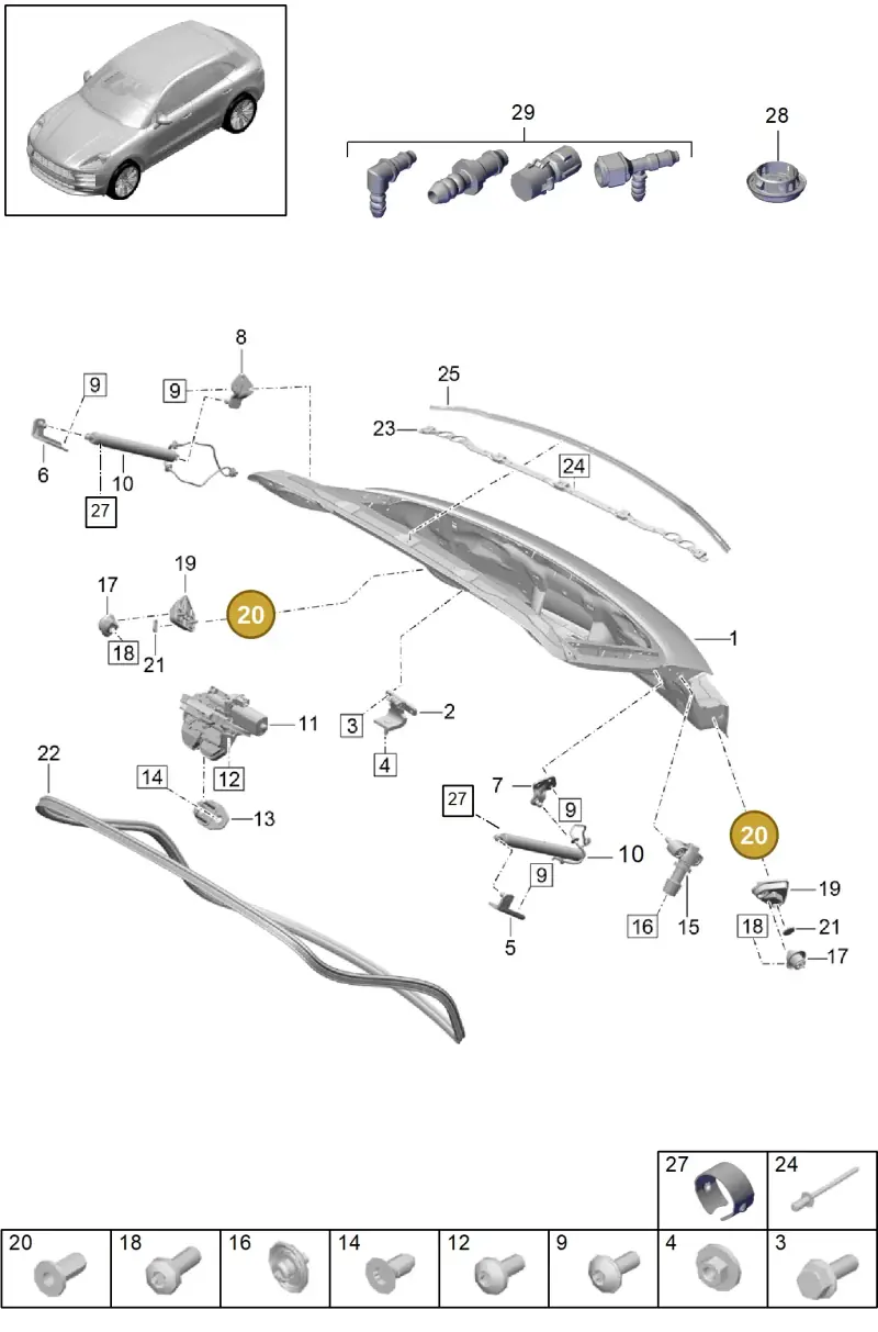 N90648102 — Porsche Macan R4 TFSI (2018-) diagram p52000169, position 20