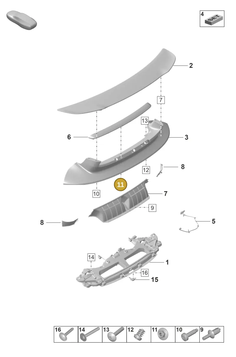 N90663603 — Porsche 992 Carrera 4 GTS (2018-2024) diagram p53803200, position 11