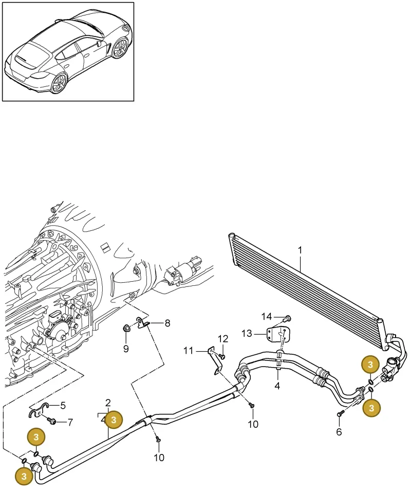 N90666001 — Porsche Panamera (2009-2016) diagram p35360010, position 3
