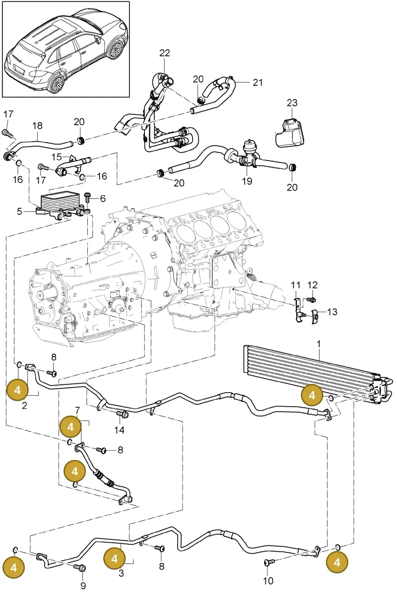 N90666001 — Porsche Cayenne (2010-2018) diagram p37360000, position 4