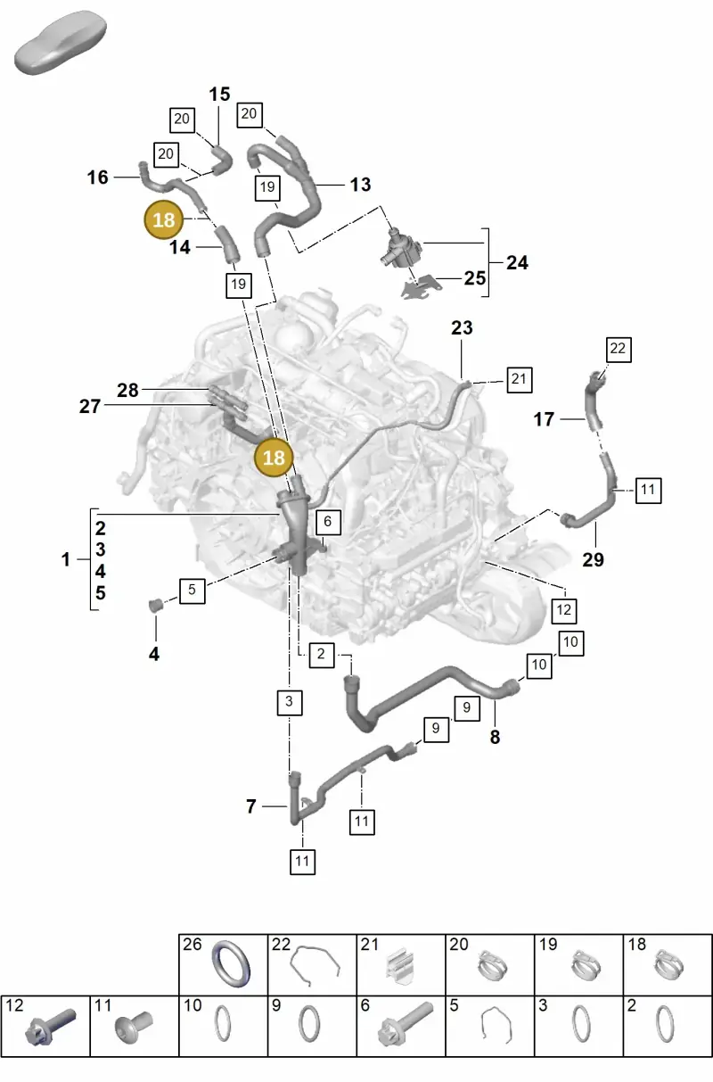 N90687101 — Porsche 992 Carrera Coupe (2024-) diagram p63105060, position 18