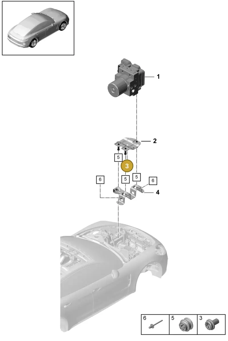 N90691601 — Porsche Panamera 4 Hybrid (2016-2020) diagram p49605000, position 3