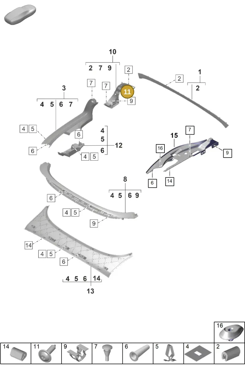 N90698606 — Porsche 992 Carrera Coupe (2024-) diagram p53807450, position 11