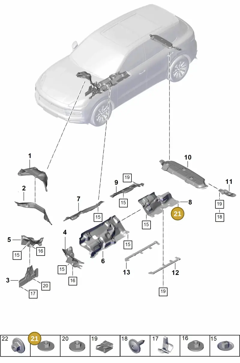 N90714303 — Porsche Cayenne Hybrid Coupe (2023-) diagram p60801725, position 21
