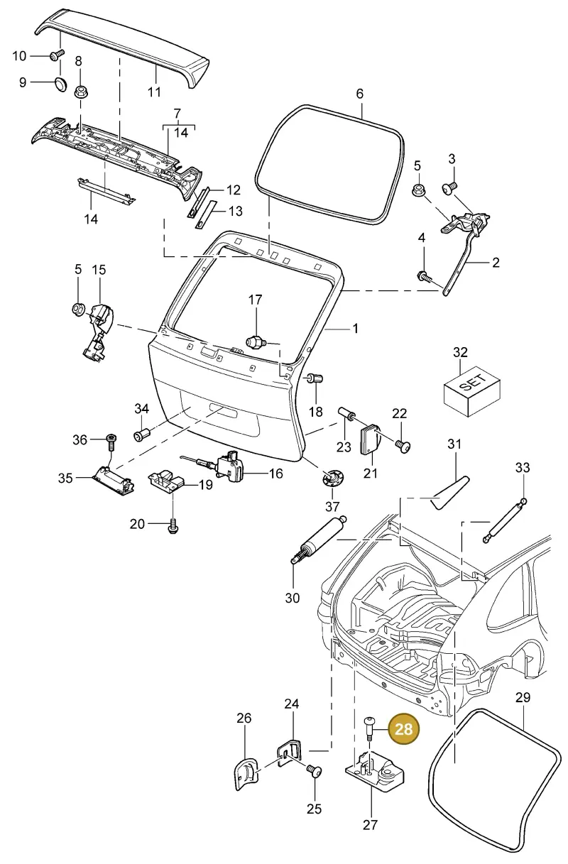N90744804 — Porsche Cayenne (2002-2006) diagram p24803005, position 28