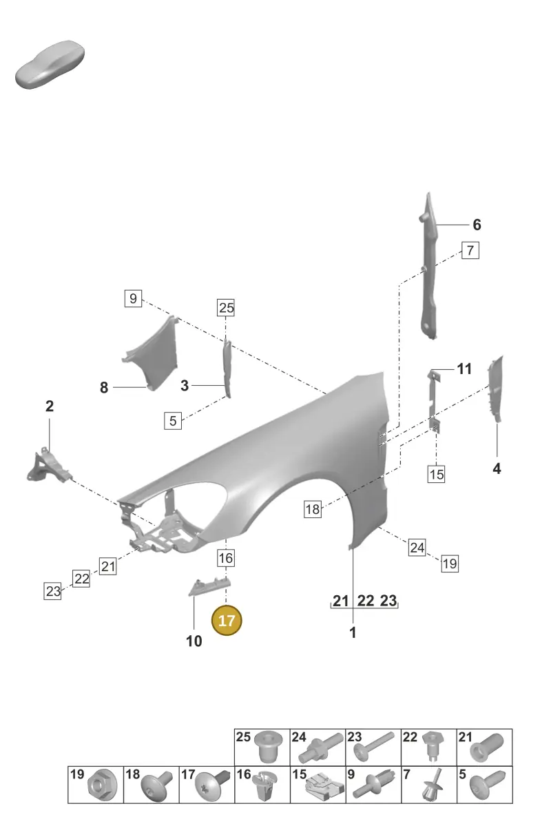 N90775001 — Porsche Panamera 4 Hybrid (2020-2023) diagram p58801400, position 17