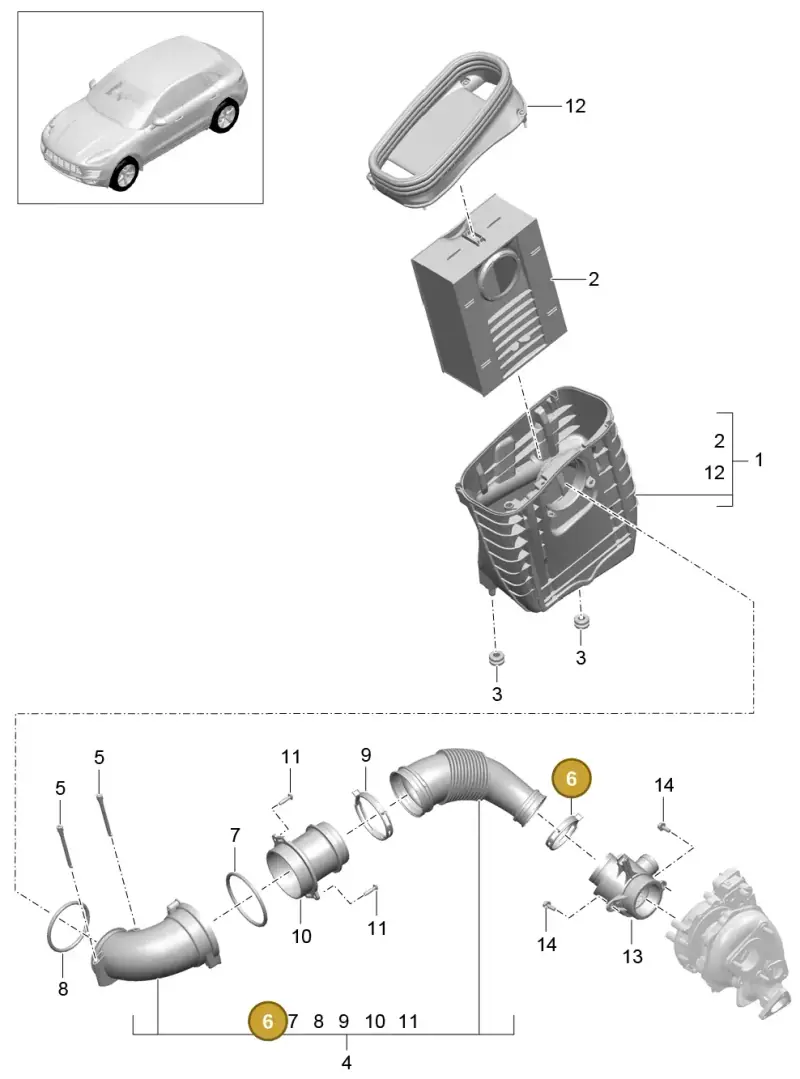 N90781601 — Porsche Macan GTS (2013-2018) diagram p44106010, position 6