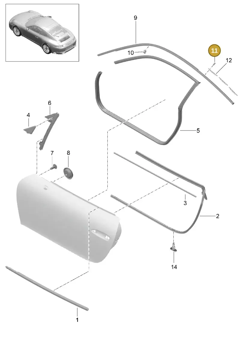 N90787802 — Porsche 991 II Carrera 4 (2016-2019) diagram p47804010, position 11