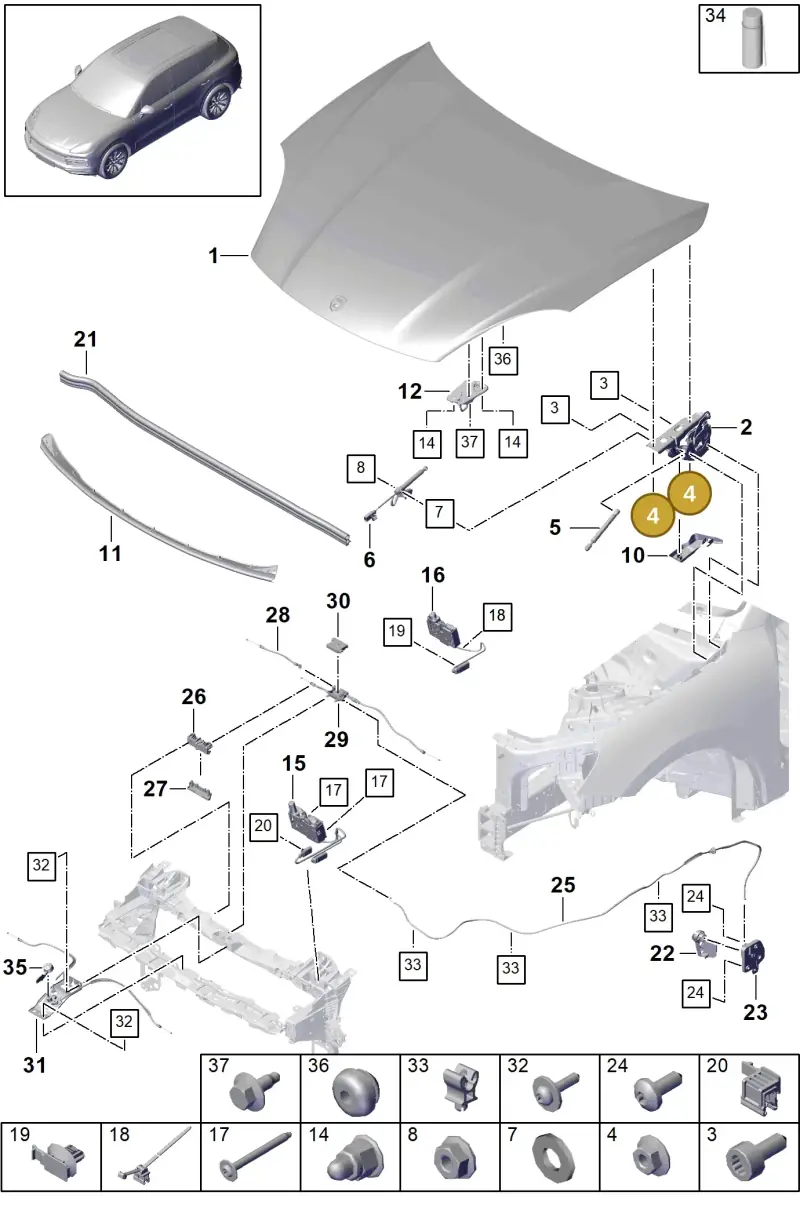 N90798808 — Porsche Cayenne Diesel V6 (2017-2023) diagram p51803000, position 4