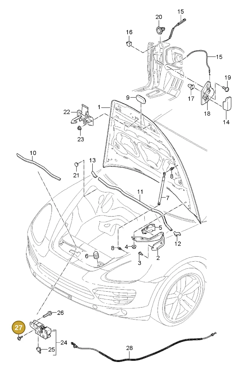 N90807301 — Porsche Cayenne (2010-2018) diagram p37803000, position 27