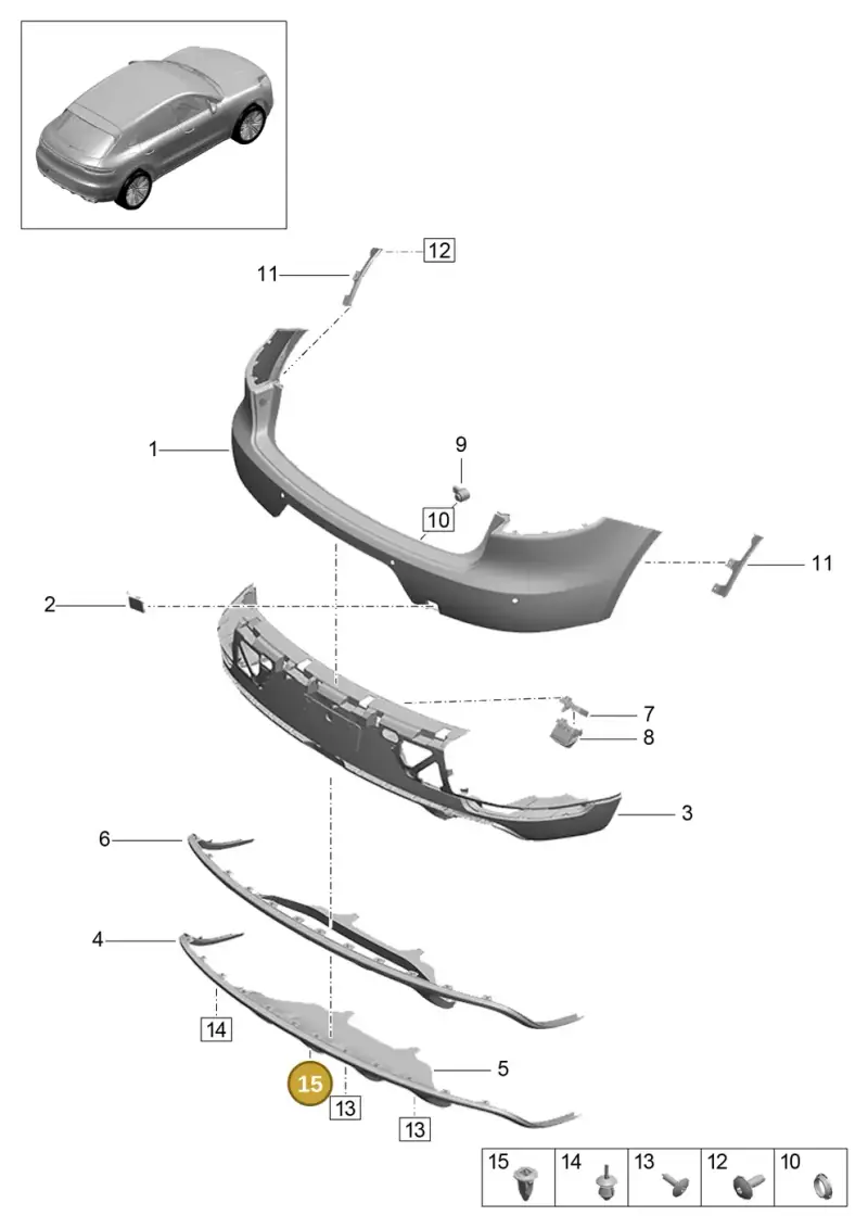 N90821401 — Porsche Macan R4 TFSI (2018-) diagram p52000194, position 15