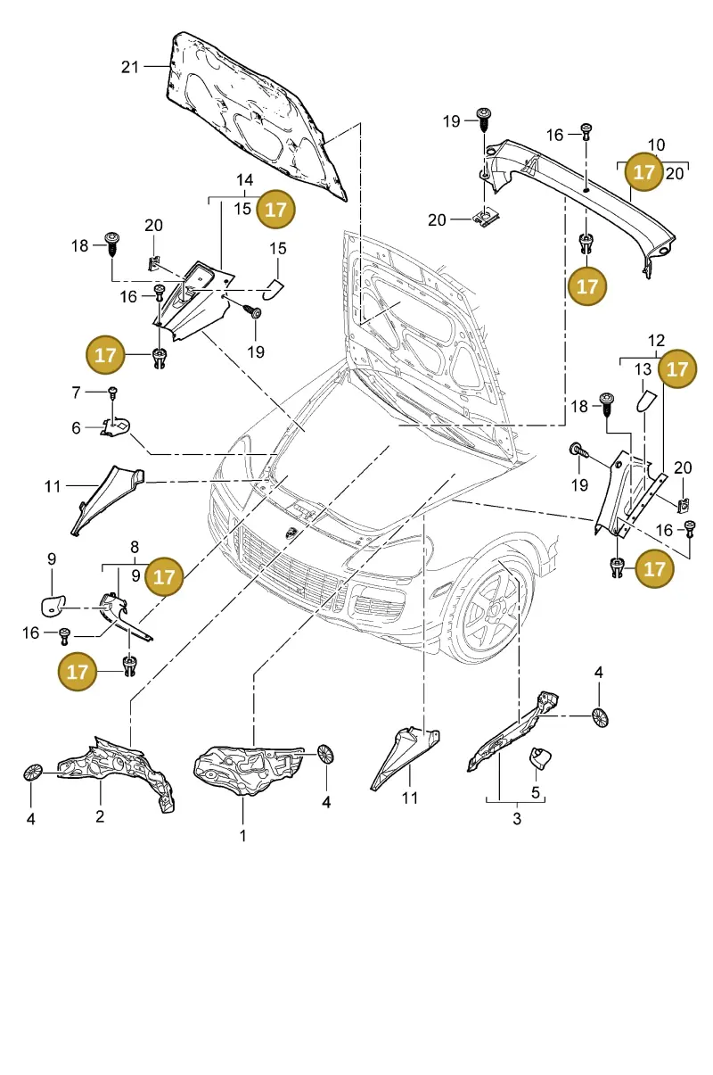 N90847501 — Porsche Cayenne (2007-2010) diagram p31807055, position 17