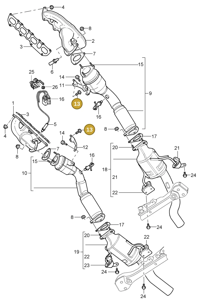 N90847602 — Porsche Cayenne (2002-2006) diagram p24202000, position 13
