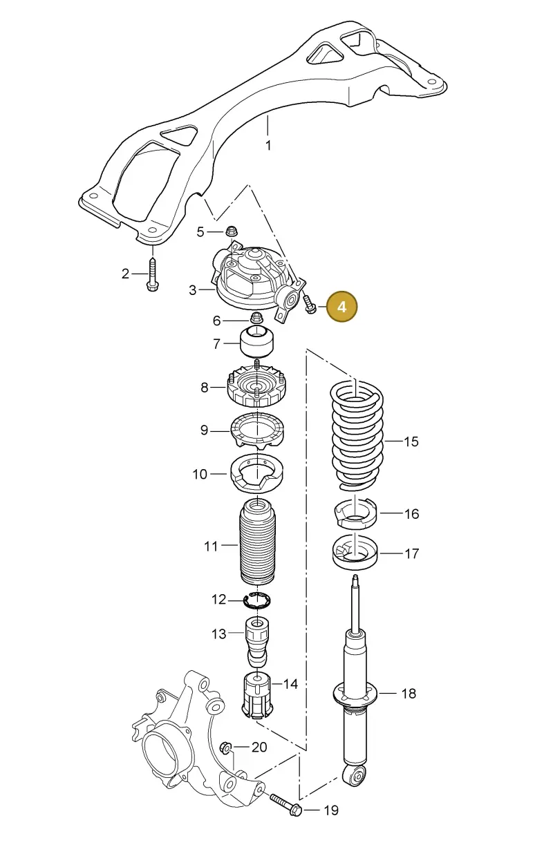 N90847602 — Porsche Cayenne (2007-2010) diagram p31502000, position 4