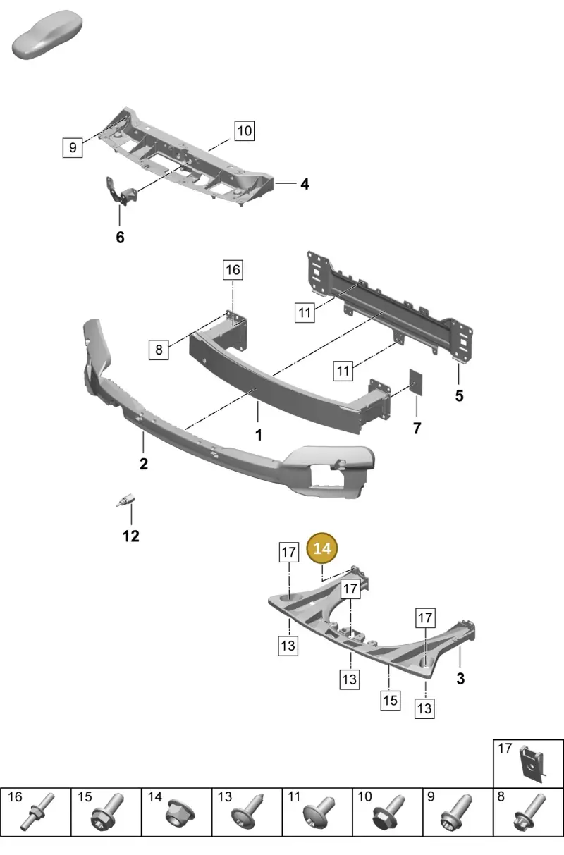 N90887703 — Porsche Taycan Sport Turismo (2023-) diagram p64802400, position 14