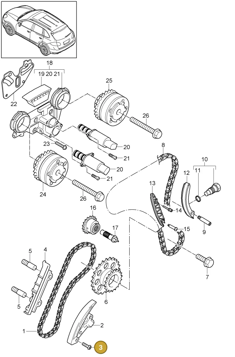 N90923801 — Porsche Cayenne (2010-2018) diagram p37103075, position 3
