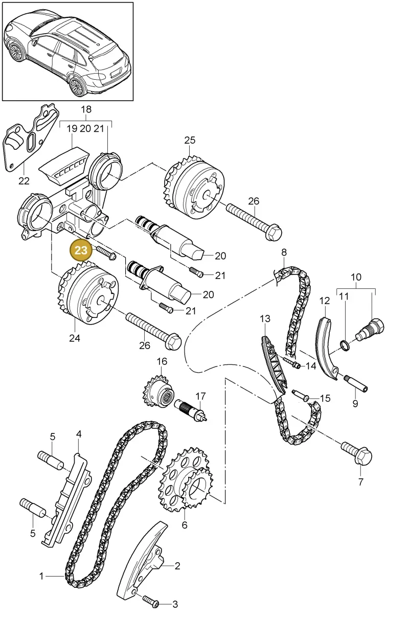 N90965802 — Porsche Cayenne (2010-2018) diagram p37103075, position 23