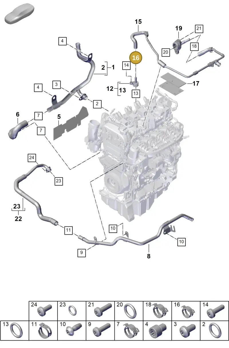 N90986501 — Porsche Cayenne Hybrid Coupe (2023-) diagram p60105050, position 16
